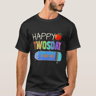 Happy 2/22/22 tweedaagse dinsdag 22 februari 2022 t-shirt