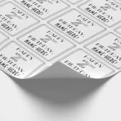 HAPPY 2DE BIRTHDAY; Art Deco Style; aangepaste naa Cadeaupapier (Hoek)