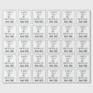 HAPPY 2DE BIRTHDAY; Art Deco Style; aangepaste naa Cadeaupapier