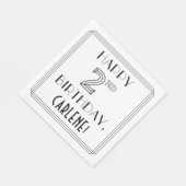 HAPPY 2DE BIRTHDAY; Art Deco Style; aangepaste naa Servet (Hoek)