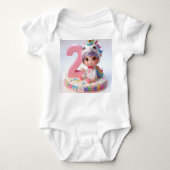 Happy 2de verjaardag Unicorn Romper (Voorkant)
