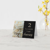 Happy 2e Jubileum rozen Kaart (Gele Bloem)