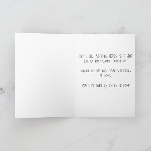 Happy 2e verjaardag-kaart feestdagen kaart (Binnen)