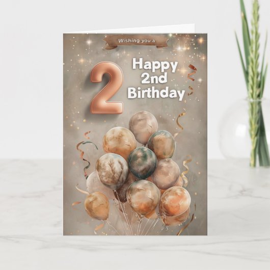 Happy 2e verjaardag-kaart kaart (Voorkant)