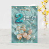 Happy 2e verjaardag-kaart kaart (Gele Bloem)