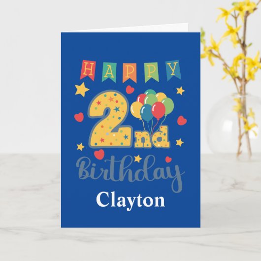 Happy 2e verjaardag-kaart kaart (Gele Bloem)