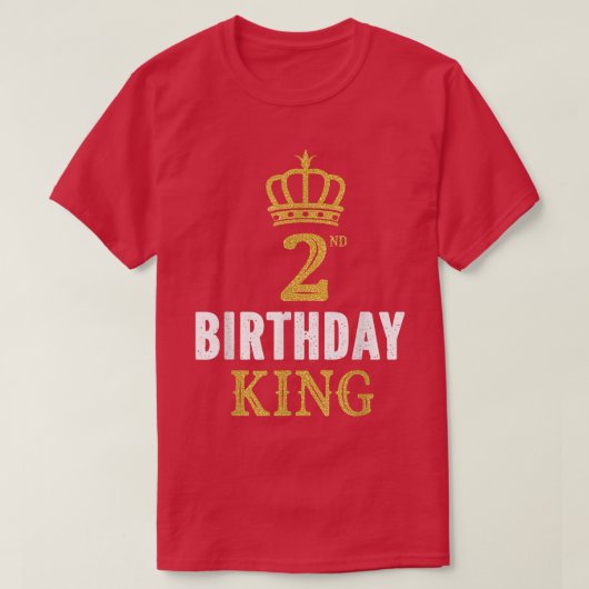 Happy 2e verjaardag koning 2 jaar oude partij idee t-shirt (Design voorkant)