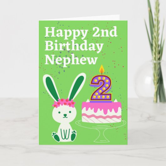 Happy 2e verjaardag Nephew Kaart (Voorkant)