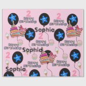 Happy 2e verjaardag — Papieren ballonnen pakken #2 Cadeaupapier (Vlak)