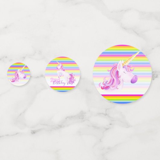 Happy 2e verjaardag unicorn name paper confetti (Voorkanten)
