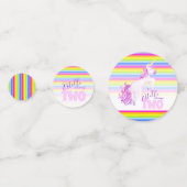 Happy 2e verjaardag unicorn name paper confetti (Achterkanten)