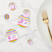 Happy 2e verjaardag unicorn name paper confetti (Groep)