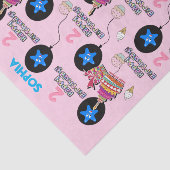 Happy 2e verjaardag Weefselpapier #2 Roze Tissuepapier (Detail)