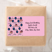 Happy 2nd Birthday Adresetiketten, Roze Etiket (Insitu)