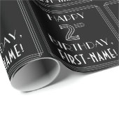 HAPPY 2ND BIRTHDAY; Art Deco Style met aangepaste Cadeaupapier (Rol Hoek)
