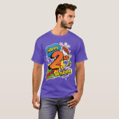 Happy 2nd Birthday Boys Comic Style superpower Sup T-shirt (Voorkant volledig)