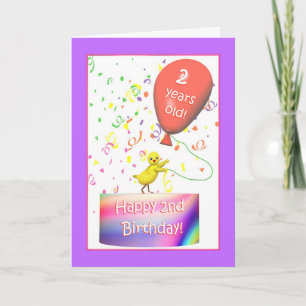 Happy 2nd Birthday Chicken Kaart