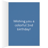 Happy 2nd Birthday Colored Balloons in een blauwe  (Binnen (Rechts))