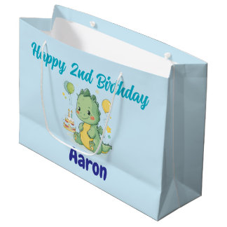 Happy 2nd Birthday, Cute Dragon, Personalized Groot Cadeauzakje