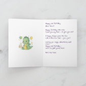 Happy 2nd Birthday, Cute Dragon, Personalized  Kaart (Binnen)
