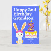 Happy 2nd Birthday Grandson Kaart (Gele Bloem)
