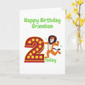 Happy 2nd Birthday Grandson Kaart (Gele Bloem)