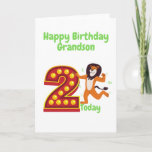 Happy 2nd Birthday Grandson Kaart<br><div class="desc">Een mooie verjaardagskaart voor je 2-jarige kleinzoon.</div>
