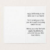 Happy 2nd Birthday - Kaart voor kinderen (Binnenkant ongevouwen)