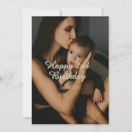 Happy 2nd birthday kids baby mother yellow gray na