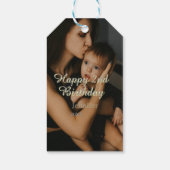 Happy 2nd birthday kids baby mother yellow gray na cadeaulabel (Achterkant)