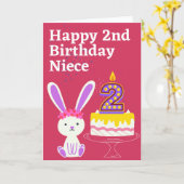 Happy 2nd Birthday Niece Kaart (Gele Bloem)