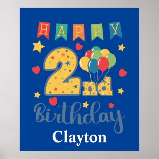 Happy 2nd Birthday Poster (Voorkant)