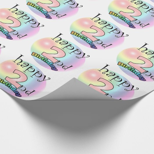 Happy 2nd Birthday (roze) Cadeaupapier (Hoek)