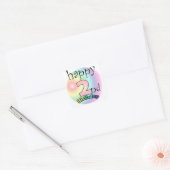 Happy 2nd Birthday (roze) Vierkante Sticker (Envelop)