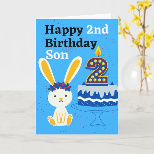 Happy 2nd Birthday Son Kaart (Gele Bloem)