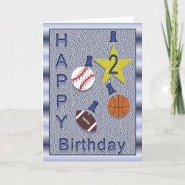 Happy 2nd Birthday Sportthema Kaart
