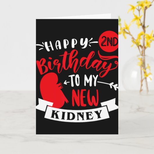 Happy 2nd Birthday To My New Kidney, Transplant An Kaart (Gele Bloem)
