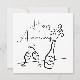 Happy 2nd Jubileum Champagne Celebration Kaart