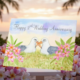 Happy 2nd Wedding Anniversary  Laysan Albatross Kaart