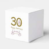Happy 30th anniversary name date golden red leaf bedankdoosjes (Achterkant)