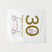 Happy 30th anniversary name date golden red leaf wandkleed (Voorkant (horizontaal))