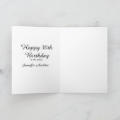 Happy 30th birthday add name date stylish simple  kaart (Binnen)