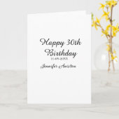 Happy 30th birthday add name date stylish simple  kaart (Gele Bloem)