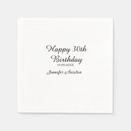 Happy 30th birthday add name date stylish simple servet