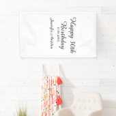 Happy 30th birthday add name date stylish simple spandoek (Insitu)