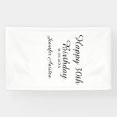 Happy 30th birthday add name date stylish simple spandoek (Horizontaal)