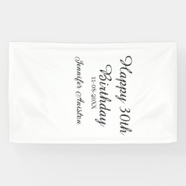 Happy 30th birthday add name date stylish simple spandoek