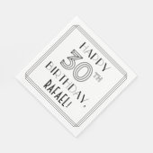 HAPPY 30TH BIRTHDAY; Art Deco Style; aangepaste na Servet (Hoek)