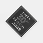 HAPPY 30TH BIRTHDAY; Art Deco Style; aangepaste na Servet (Hoek)