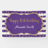 Happy 30th Birthday Banner.Paars en Gold Glitter Spandoek (Horizontaal)